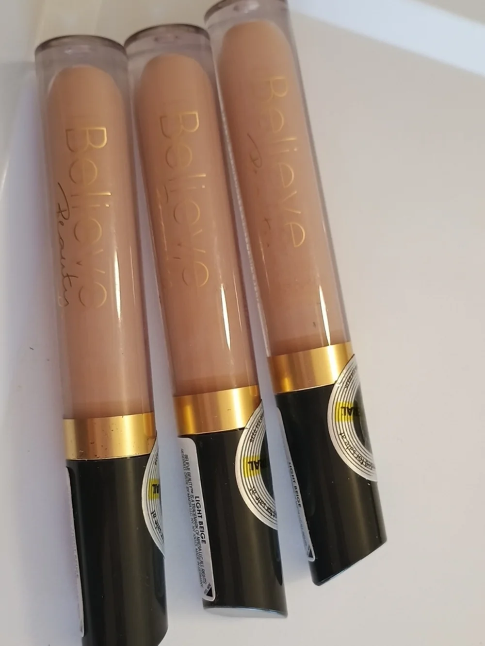 3 x Believe Beauty You're Covered Liquid Concealer, Light Beige